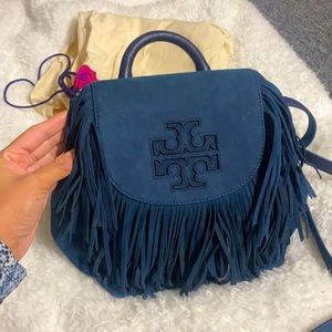 Tory Burch suede fringe mini backpack